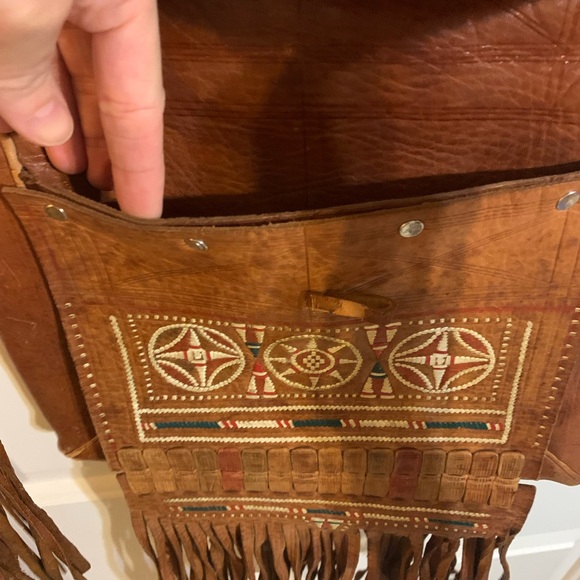 Vintage Moroccan leather bag - Picture 6 of 7